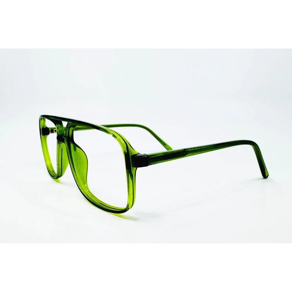 Zenni Eyeglass Frames Mens Green Aviator Square 54-18-140